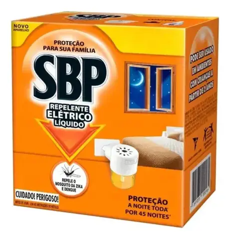 Repelente Elétrico Líquido SBP 45 Noites Novo Aparelho + Refil