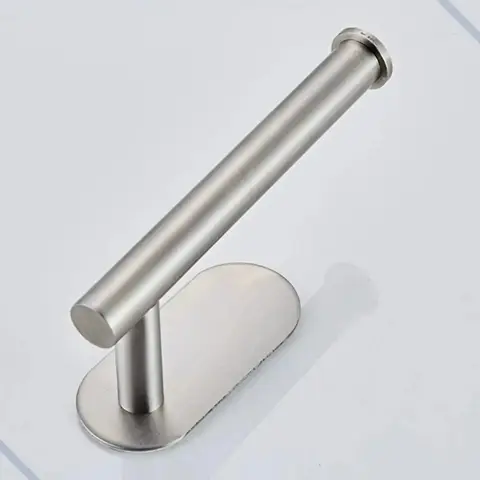 Porta Papel Higiênico Inox Adesivo 3M ViMad Parede Prateado