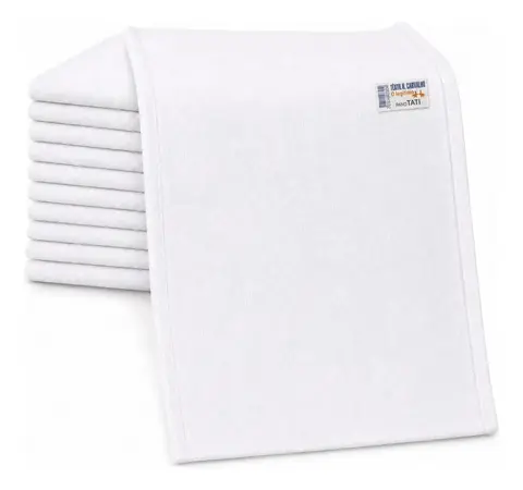 Kit 5 Panos de Prato Algodão Branco Pé de Galinha 66x41cm Têxtil H. Carvalho