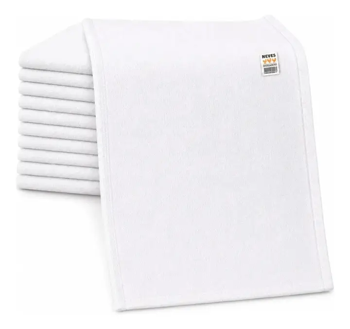Kit Com 5 Panos de Prato Brancos Lisos de Algodão Pé de Galinha Para Pintar e Bordar Neves