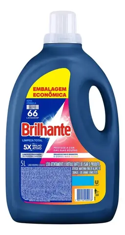 Lava Roupas Líquido Brilhante Limpeza Total 5 L Tira Manchas