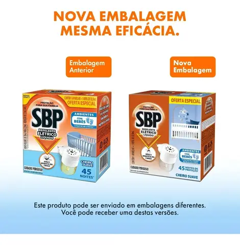 Repelente Elétrico Líquido SBP Aparelho + Refil 32,9 mL