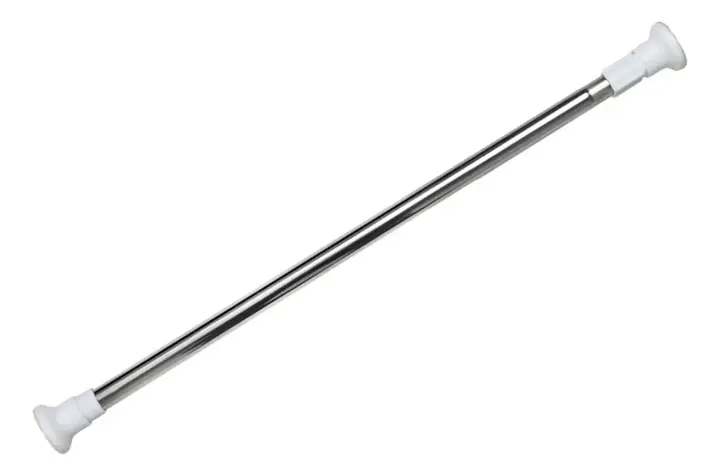 Varão Extensível Box Banheiro Provador Cortina 70cm A 120cm Prateado
