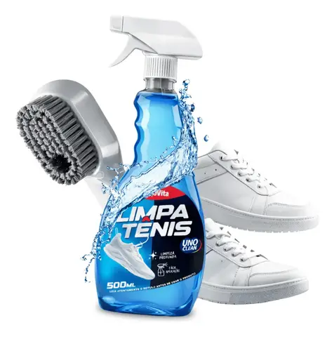 KIT Limpa Tênis Spray Provita 500ml + Escova Limpeza Profunda Azul