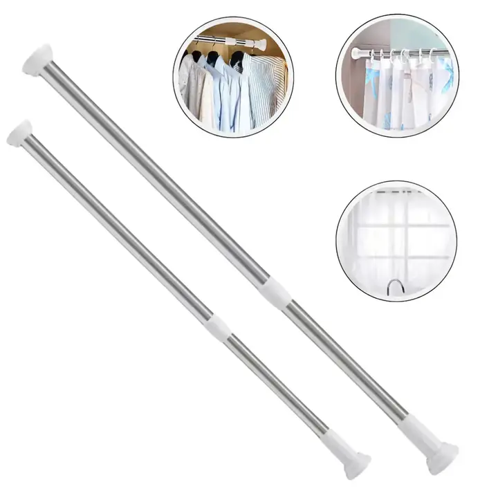 Tubo Varão Bastão Extensível Suporte Cortina Box 70 A 120cm Ligeiro