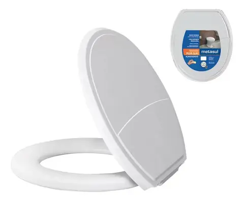 Metasul Assento Sanitário Almofadado Basico Oval Universal Slim Off Cor Branco