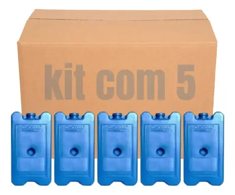 Kit 5 Unidades Cubo de Gelo Plástico Reutilizável Azul Uai Chegou!