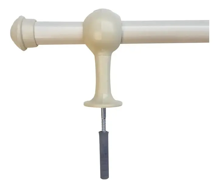 Kit Varão Simples Para Cortina 2,00 Metros 19mm Cor Palha