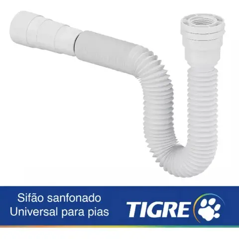 Sifão Ajustável Flexível Tigre Para Pia Lavatório Tanque