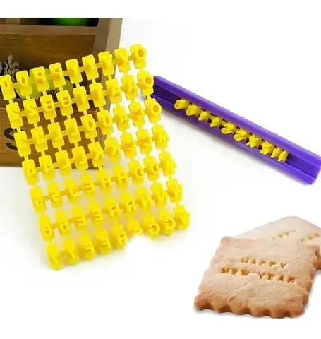 Carimbo Mini Marcador Números Letras LIP Para Biscoito Pasta Americana