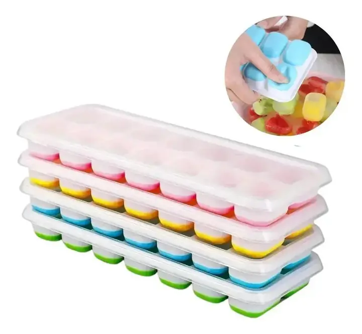 Forma Gelo Silicone Com Tampa Rígida: Gelo Perfeito