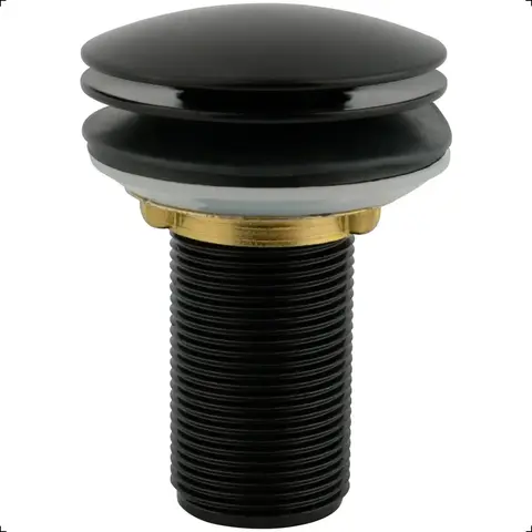 Válvula Click 7/8 Metal Preto Fosco Para Lavatório Pia Cuba Banheiro Área Externa Com Vedação