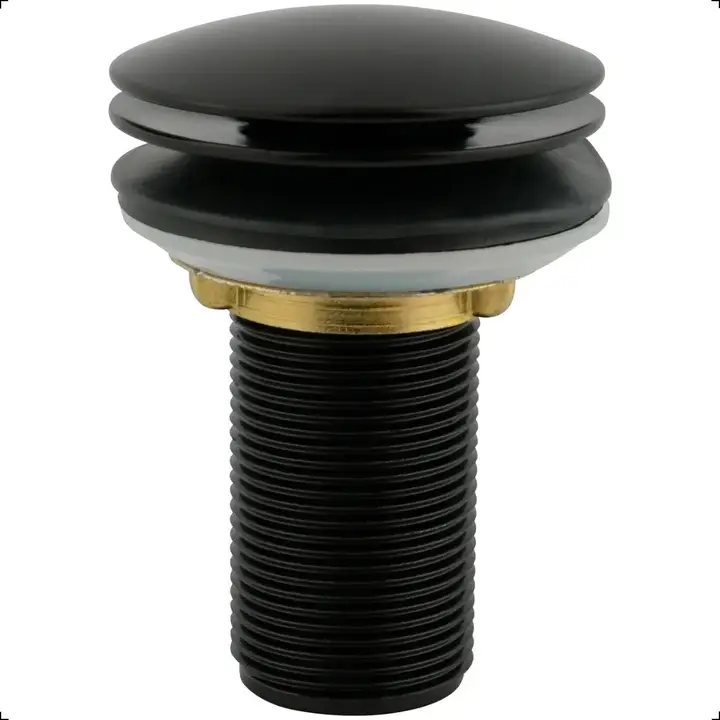 Válvula Click 7/8 Metal Preto Fosco Para Lavatório Pia Cuba Banheiro Área Externa Com Vedação