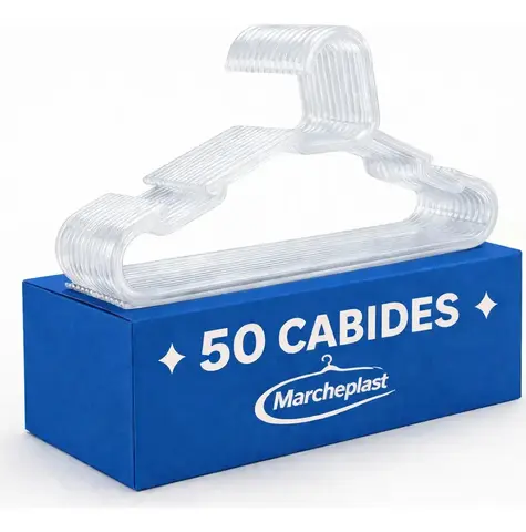 Kit 50 Cabide Adulto Acrílico Transparente Organizador Roupa