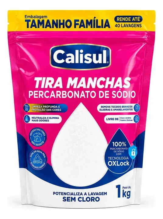 Tira Manchas para Roupas Calisul 1kg Percarbonato de Sódio