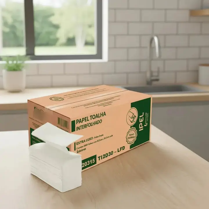 Papel Toalha Interfolha Folha Dupla 22,5x20,5cm Luxo 2000fls
