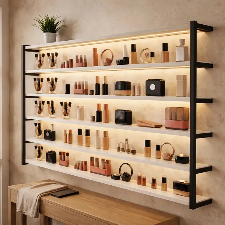 Expositor Maquiagem Parede Organizador Cosméticos Preto