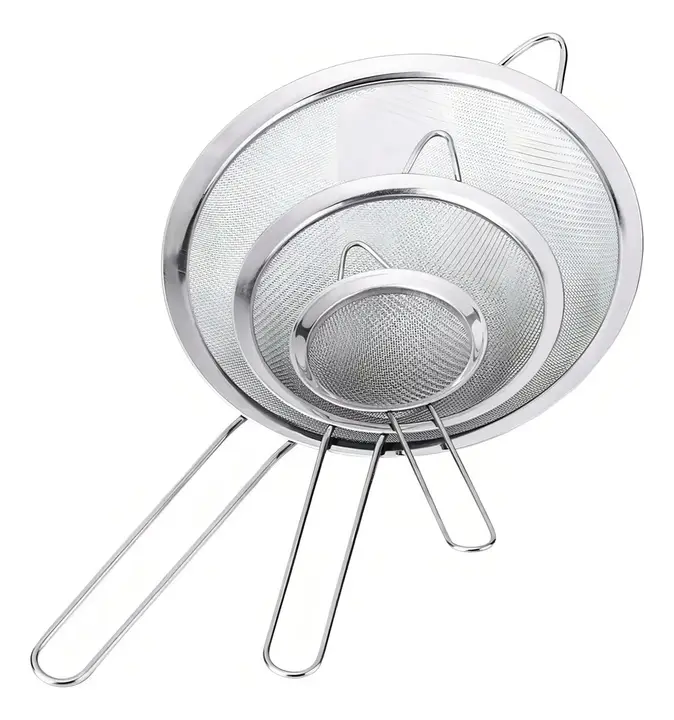 Jogo 3 Peneiras P M G Em Casa Tem Aço Inox Luxo Utensílios De Cozinha