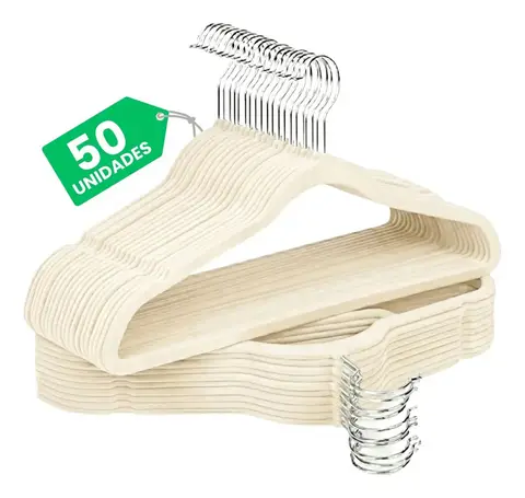 Kit Cabides Veludo De Roupa Antideslizante Slim Adulto 50 Un