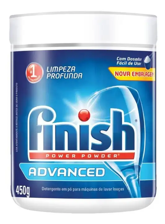 Finish Power Powder Advanced Detergente para Lava Louças em Pó 450g