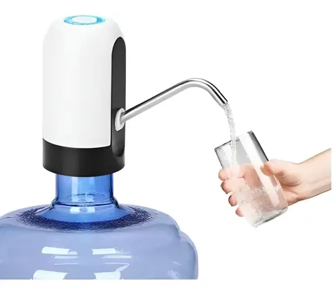 Bomba Elétrica Automática Portátil 20L Branco Inox USB