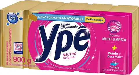 Sabão Em Barra Com 5 Unidades Neutro 800g Ypê