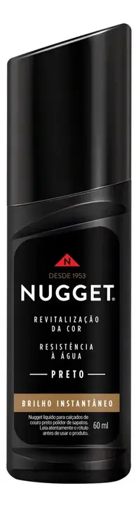 Polidor de Sapato Líquido Preto Nugget Frasco 60ml
