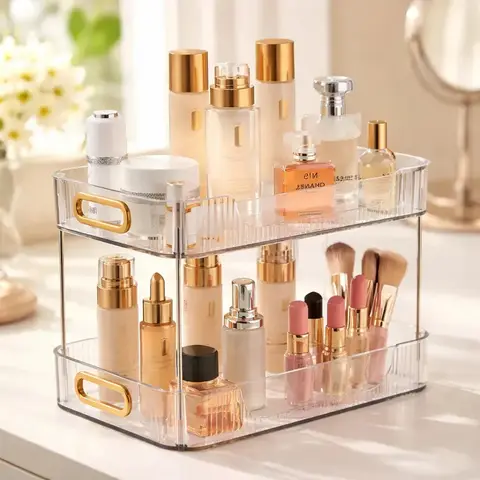 Organizador Acrílico Para Cosméticos 2 Prateleiras Multiuso