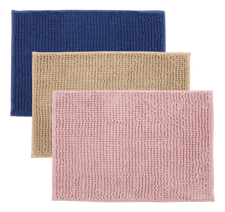 Kit 3 Tapetes De Banheiro Microfibra Bolinha Macio Seca Pés FLAR IMPORT