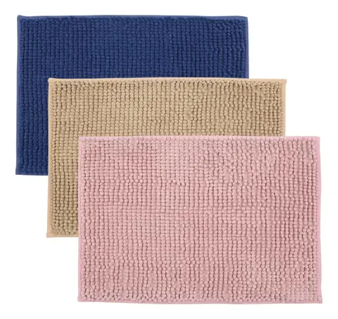 Kit 3 Tapetes De Banheiro Microfibra Bolinha Macio Seca Pés FLAR IMPORT