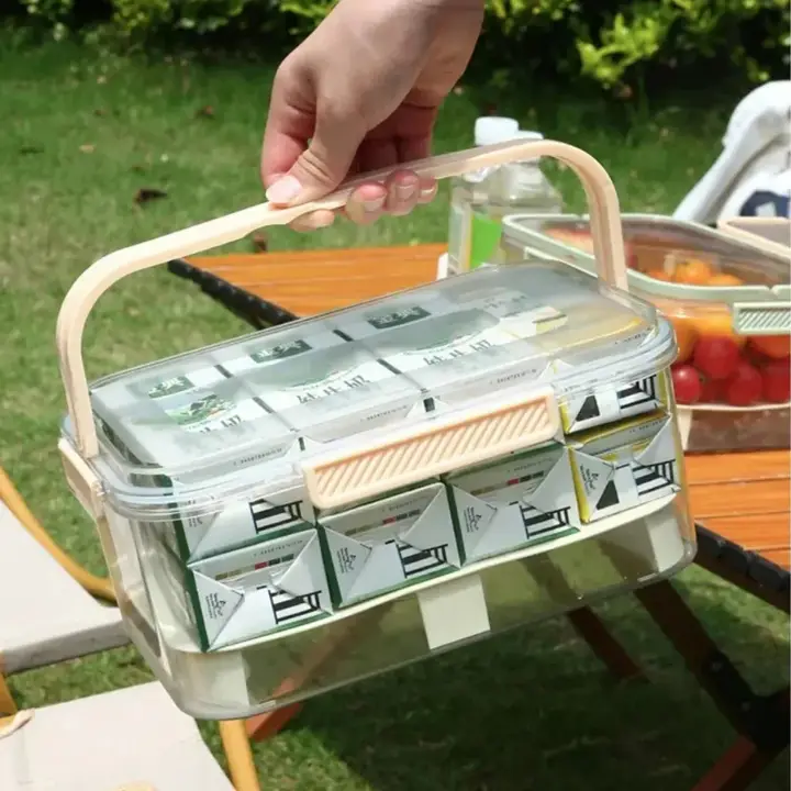 Organizador Geladeira Hermético Com Cesto Alimentos Tampa