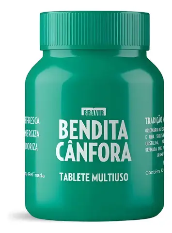 Bendita Cânfora Refinada Pote com 30 Tabletes Multiuso Bravir Casa